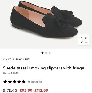 NIB J. Crew suede tassel smoking slippers